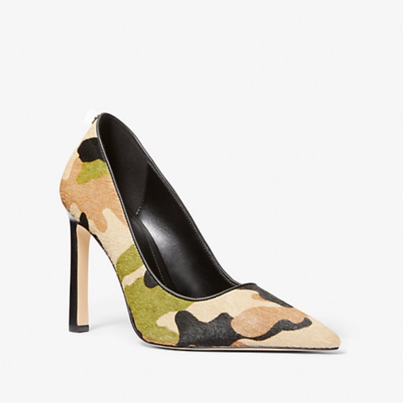 Michael Kors Amara Pumps Smoky Olive Multi Camo Leather Heels US 9.5 - Picture 2 of 6